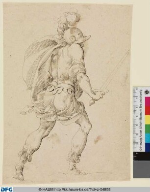 Rückenfigur eines Soldaten