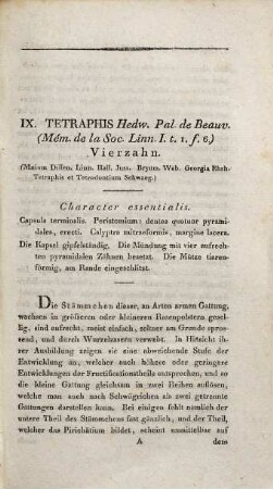 Bryologia Germanica, oder Beschreibung der in Deutschland und in der Schweiz wachsenden Laubmoose. 2,1
