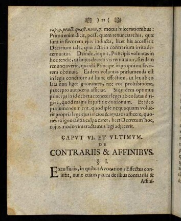 72-76, Caput VI. et ultimum. De contrariis & affinibus.