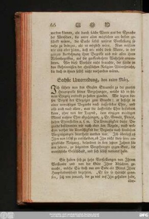 Sechste Unterredung, den 12ten März.