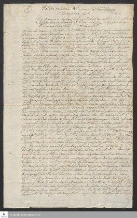 Brief von Johann Ernst Gründler an [Unbekannt].