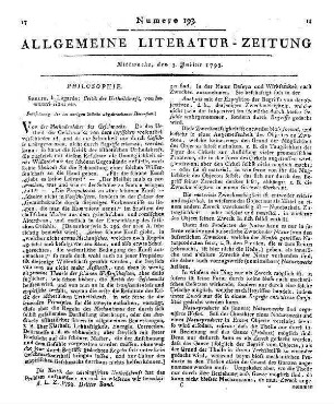 Kant, I.: Critik der Urtheilskraft etc. (Fortsetzung der im vorigen Stück abgebrochenen Recension.)