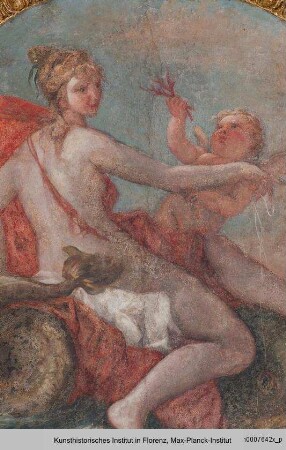 Apoll als Sonnengott zwischen Allegorien der vier Elemente : Allegorie des Wassers & Thetis