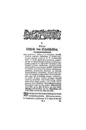 Kurze Urtheile von Schulschriften