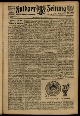 Zweite Ausgabe vom Mittwoch, den 01. August 1906.