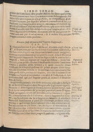 Cap. XVI. Procura farsi Monarca dell'Impero Giapponese