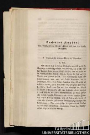 I. Gleichgewicht schwerer Körper im Allgemeinen.