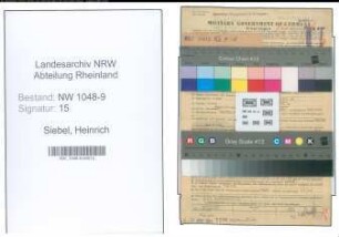 Entnazifizierung Heinrich Siebel , geb. 10.06.1886 (Angestellter)