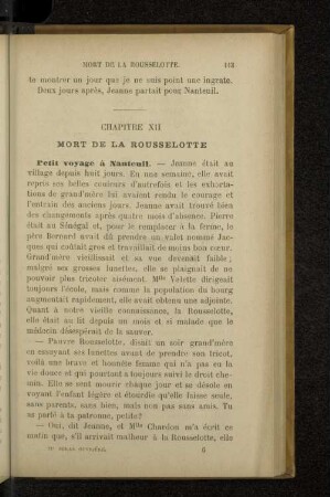 Chapitre XII Mort de la Rousselotte