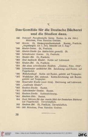 V. Das Gemälde für die Deutsche Bücherei und die Studien dazu (Nr. 346-368)