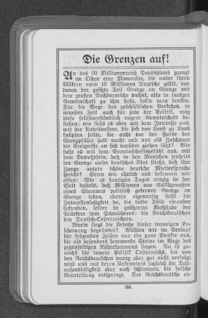 Die Grenzen auf!