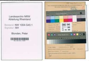 Entnazifizierung Peter Blonden , geb. 27.04.1892 (Arbeiter)