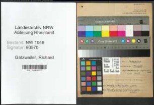 Entnazifizierung Richard Gatzweiler , geb. 03.06.1914 (Landwirt)