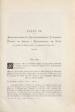 Acta historica res gestas Poloniae illustrantia : ab anno 1507 ad annum 1795. 7