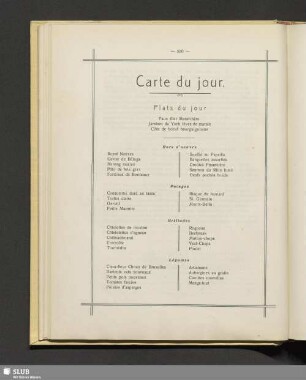 Carte du jour