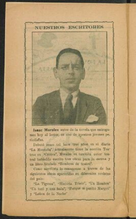 Nuestros escrítores - Isaac Morales