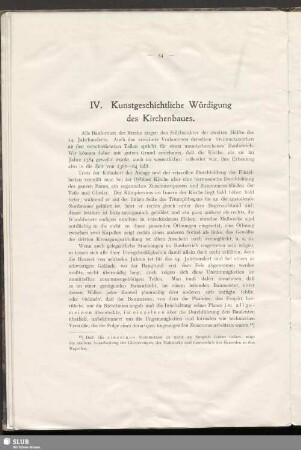 IV. Kunstgeschichtliche Würdigung des Kirchenbaues