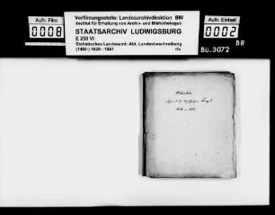 Kollektaneen [des Rechtskonsulenten Karl von Alberti] zur Geschichte von Hohenlohe im Dreißigjährigen Krieg
