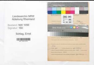 Entnazifizierung Ernst Schlag , geb. 04.11.1902 (Angestellter)