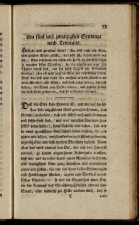 Am fünf und zwanzigsten Sonntage nach Trinitatis.
