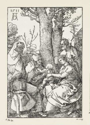 Heilige Familie mit Joachim und Anna unter dem Baum