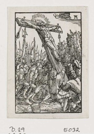 Aufrichtung des Kreuzes, Blatt 29 der Folge "Sündenfall und Erlösung des Menschengeschlechts"