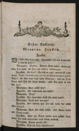 Erster Auftritt. - Drey und dreyßigster und letzter Auftritt.