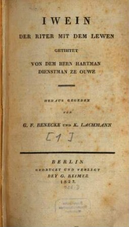 Iwein : der Riter mit dem Lewen