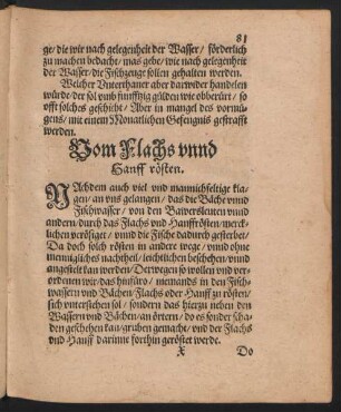 Vom Flachs unnd Hanff rösten.