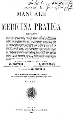 Vol. 1: Manuale di medicina practica. Vol. 1