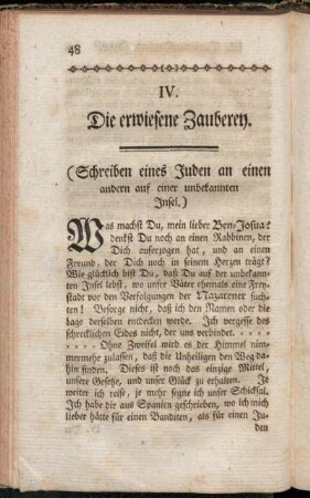IV. Die erwiesene Zauberey.