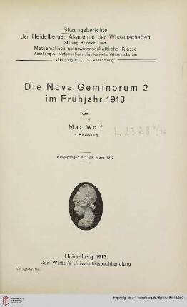 Die Nova Geminorum 2 im Frühjahr 1913