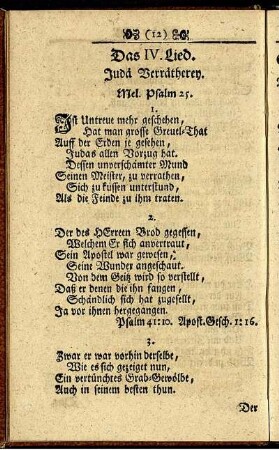 Das IV. Lied. Judä Verrätherey.