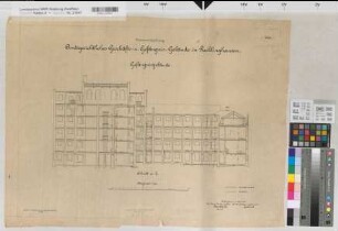Recklinghausen (Recklinghausen) Gefängnis Schnitt 1907 1 : 100 69 x 50 Zeichnung Erberich Staatshochbauamt Münster