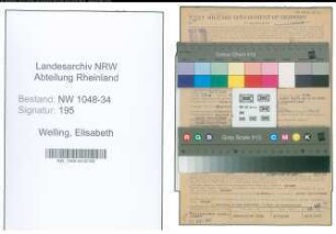 Entnazifizierung Elisabeth Welling , geb. 24.06.1918 (Aerztin)