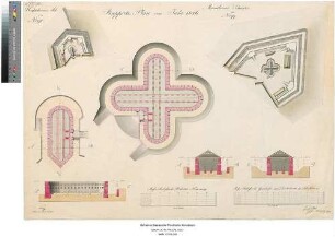 Hechtsheimer und Mariaborner Schanze [der Festung Mainz]: Rapportplan für 1826