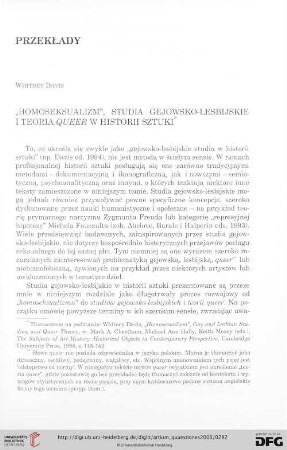 14: "Homoseksualizm", studia gejowsko-lesbijskie i teoria queer w historii sztuki