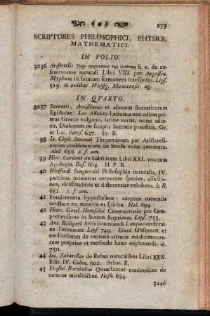 Scriptores philosophici, physici, mathematici.