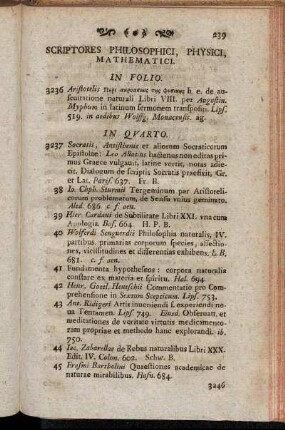Scriptores philosophici, physici, mathematici.