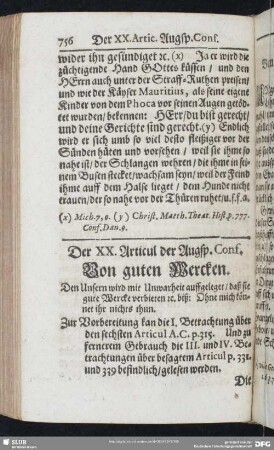 Der XX. Articul der Augsp. Conf. Von guten Wercken