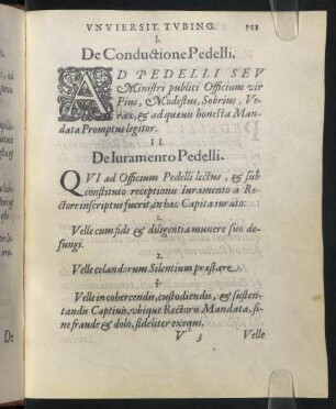 I. De Conductione Pedelli.