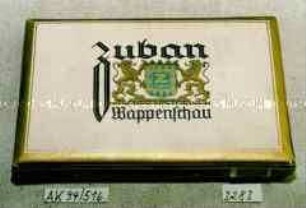 Pappschachtel für 25 Stück Zigaretten "Zuban Wappenschau"