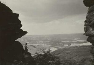 Blick vom Lilienstein ins Elbtal bei Rathen