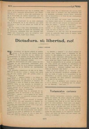 Dictadura, sí; libertad, no!