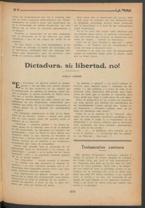 Dictadura, sí; libertad, no!