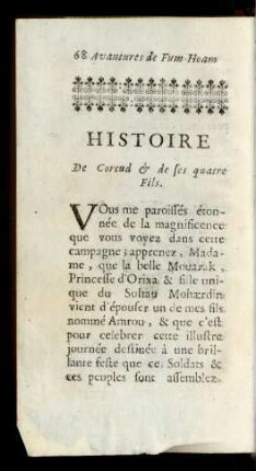Histoire De Corcud & de ses quatre Fils.