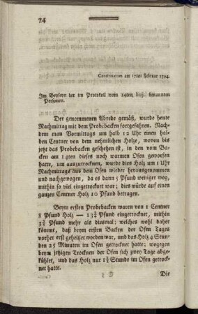 Continuatum am 17ten Februar 1794.