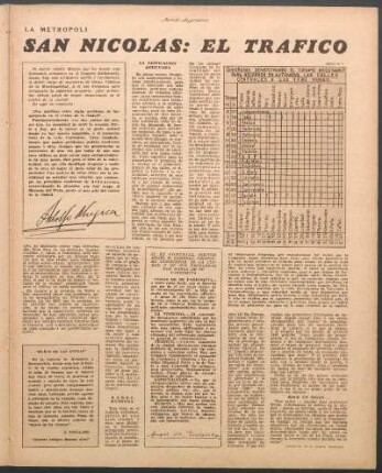 Diagrama demostrando el tiempo necesario para recorrer en automóvil las calles centrales a las 17.30 horas [Tabla]