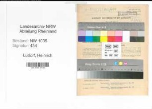 Entnazifizierung Heinrich Ludorf , geb. 05.09.1895 (Maurer)