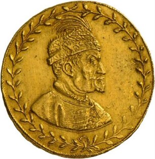 Doppeldukaten auf die Krönung von Matthias zum böhmischen König, 1611
